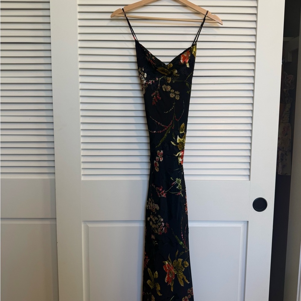 Astr Black Floral Midi Dress with Yellow & Green Accents - Picture 6 of 8